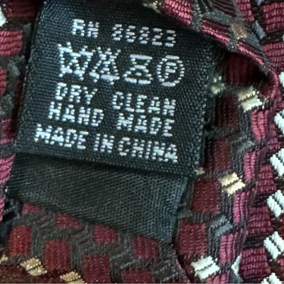 BERGAMO NEW YORK Red/Burgundy Striped Repp Tie - Picture 8 of 11